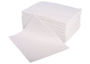 Double-Weight Oil and Fuel Absorbent Pads (100 Pack)