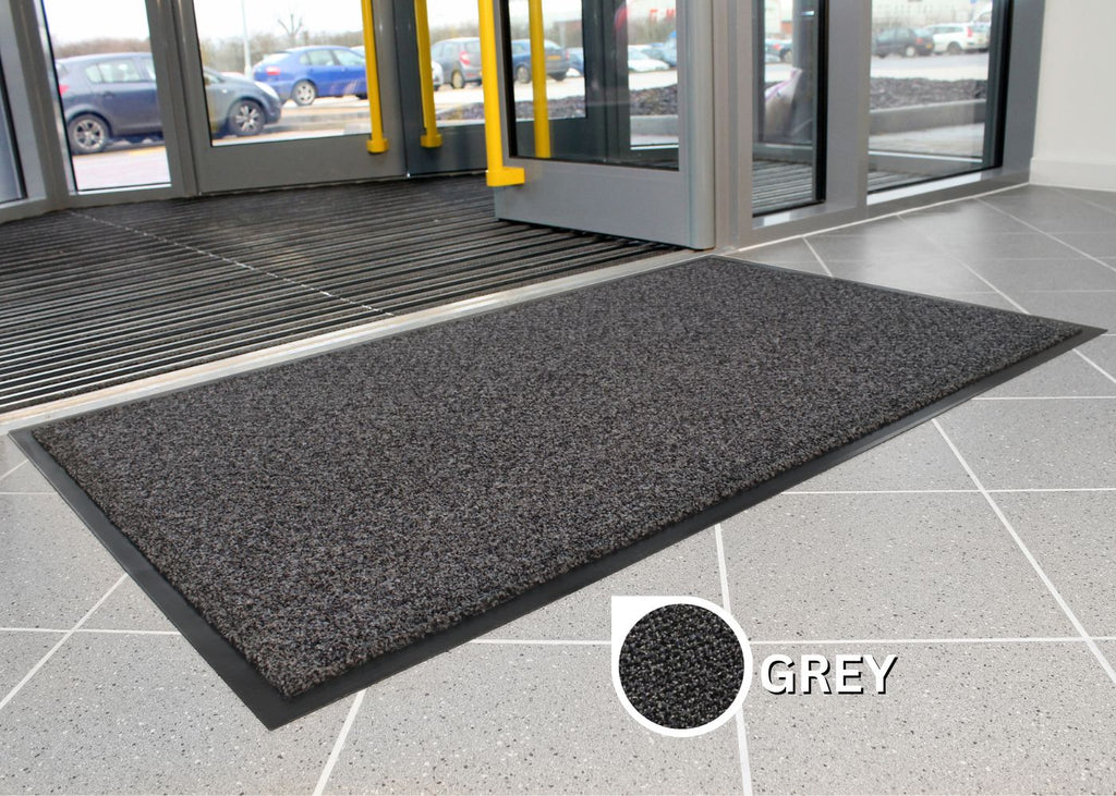Dura-Plush Flame Retardant Door Mat - Grey