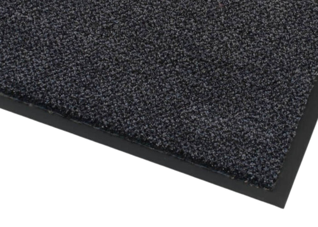 Dura-Plush Flame Retardant Door Mat - Black & Grey