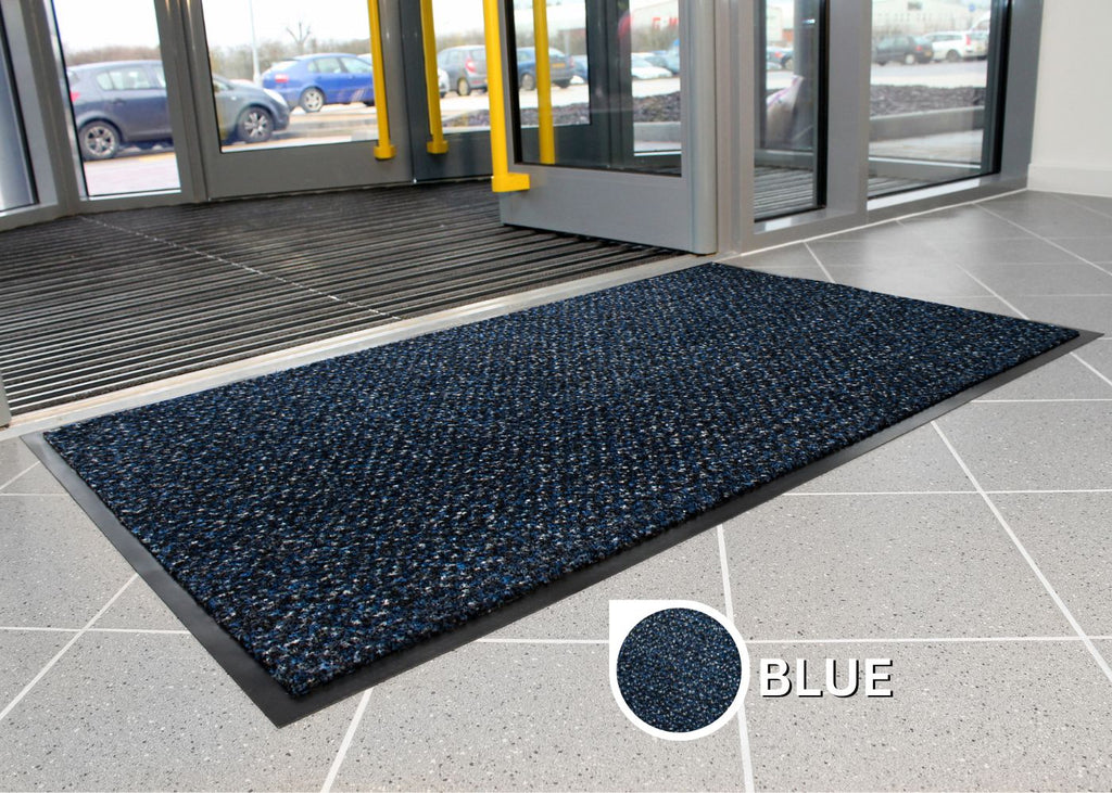 Dura-Plush Flame Retardant Door Mat - Blue