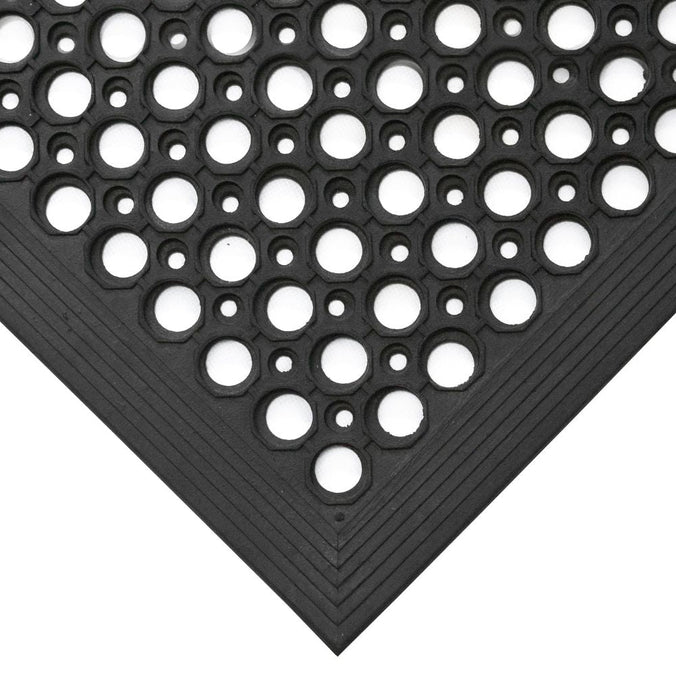 EntraGuard Rubber Door Mat with Holes - Corner Swatch