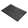 Black perforated mat on a white background