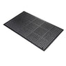 Black perforated mat on a white background