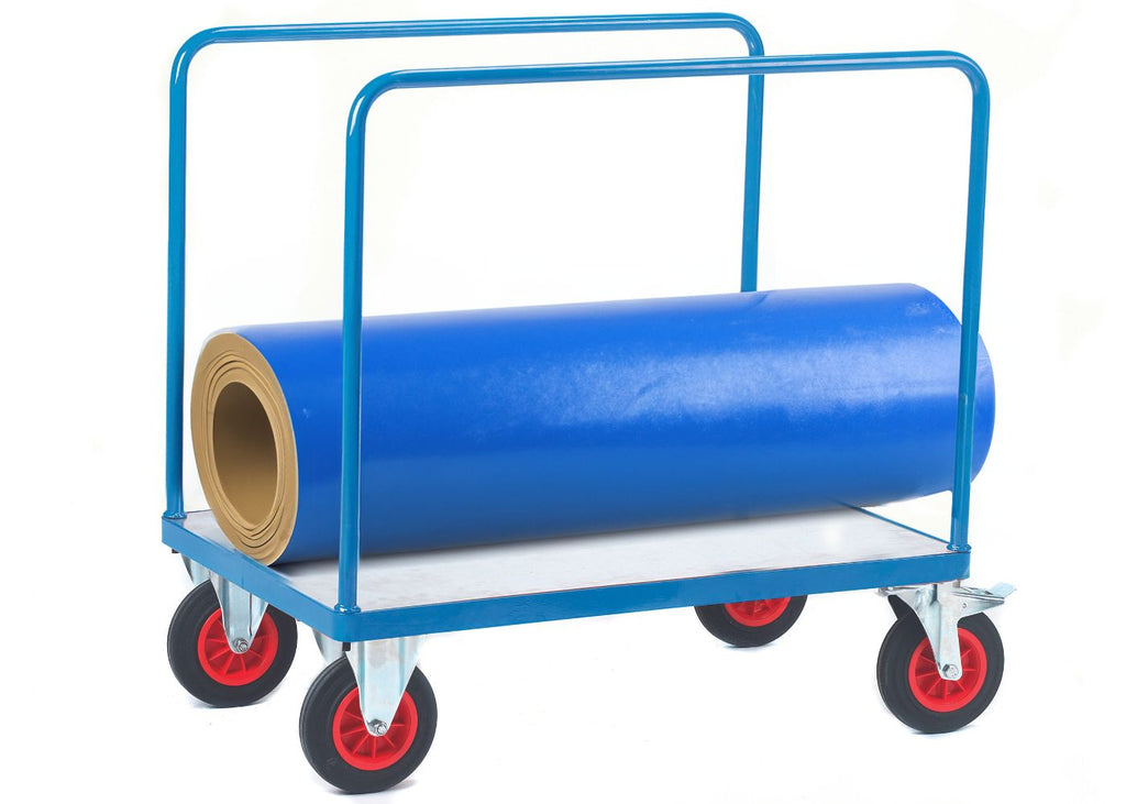 Galvanised Metal Platform Truck Occupied