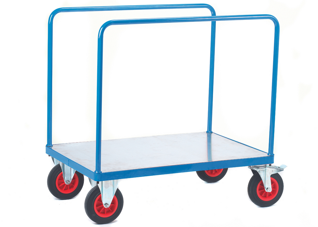 Galvanised Metal Platform Truck - 2 Tubular Sides (4802569207843)