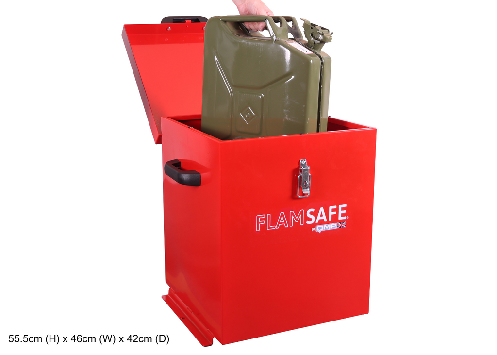 FlamSafe Secure Flammable Liquid Storage Box - 55.5cm x 46cm x 42cm in Use