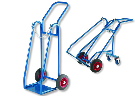 Gas Cylinder Trolley for Single Gas Bottle with Optional Rear Wheels