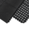 Interlocking rubber mat swatched in solid and open top versions