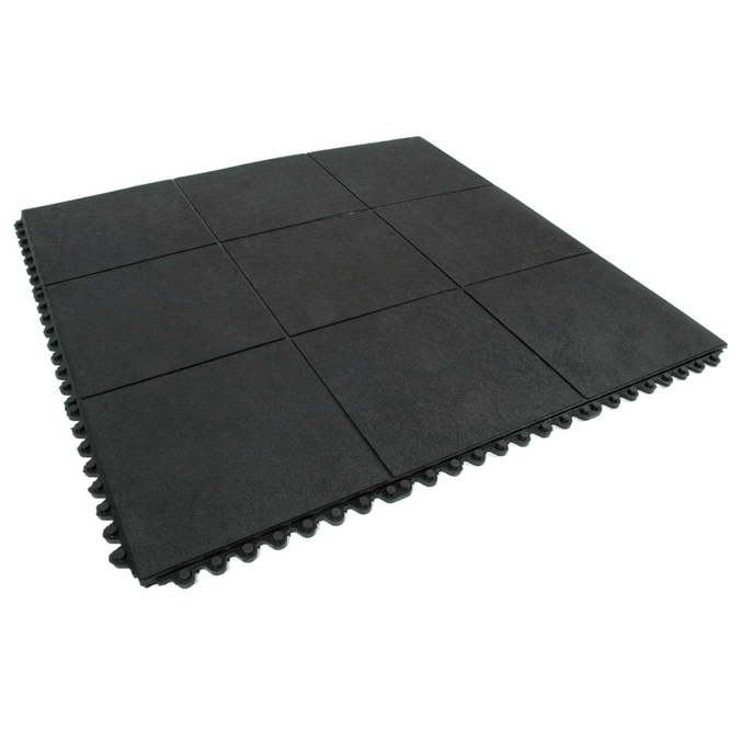 Solid top interlocking rubber mat