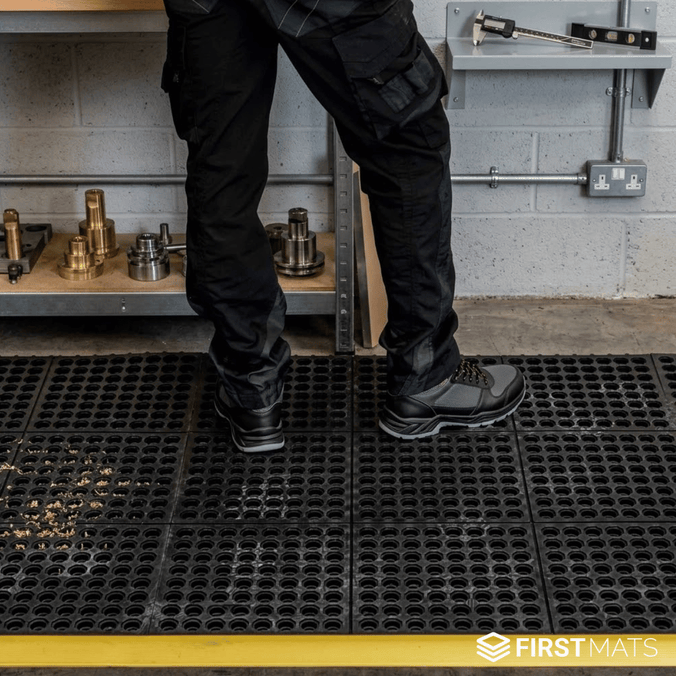 Heavy-Duty Interlocking Anti-Fatigue Mat Tiles