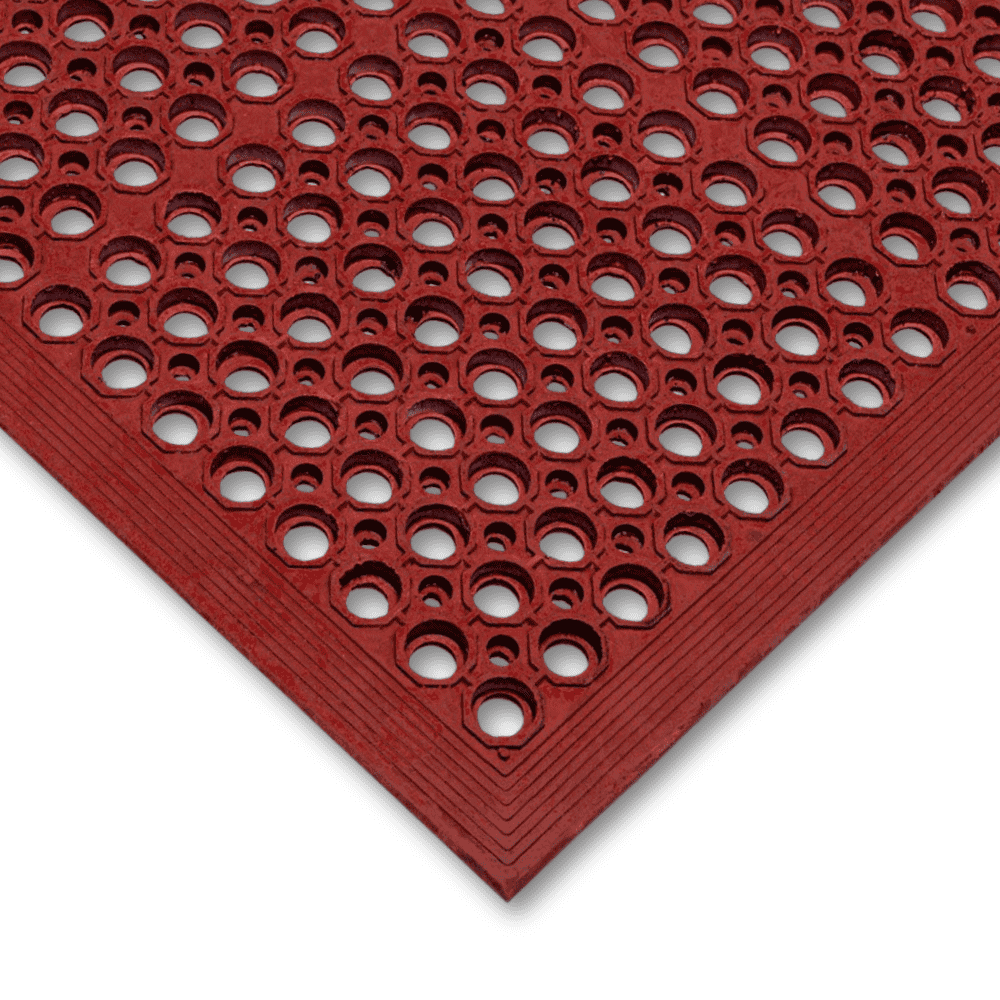 Kitchen Oil-Resistant Non-Slip Rubber Mat - Red corner swatch 