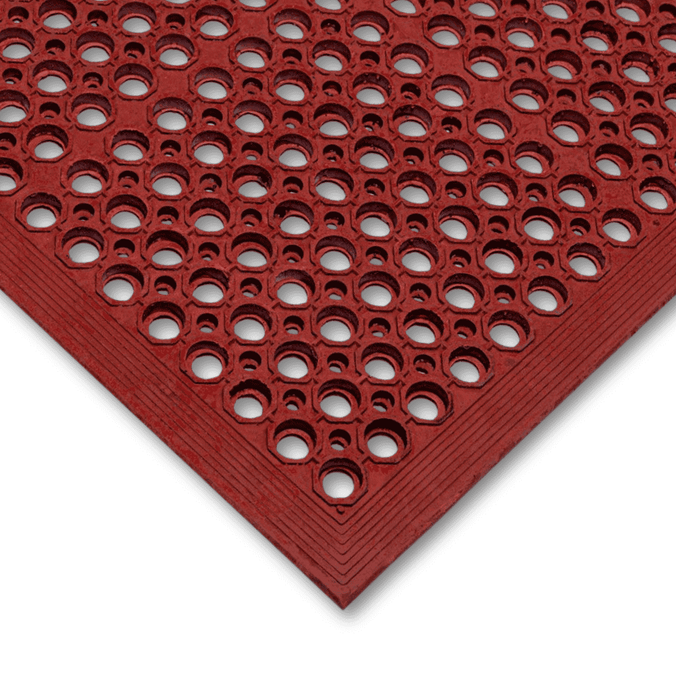 Kitchen Oil-Resistant Non-Slip Rubber Mat - Red corner swatch 