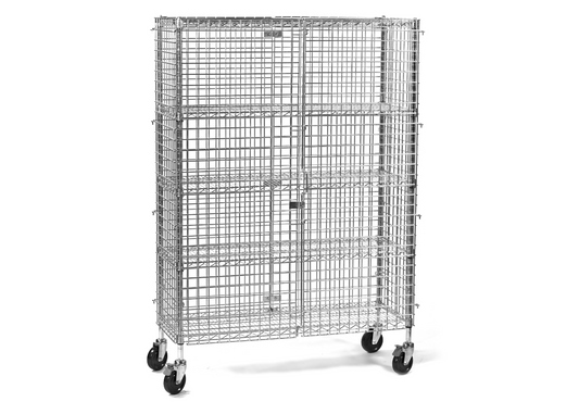 Mobile Five-Tier Wire Mesh Cage Lockers