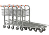 Zinc Plated Nesting Cash & Carry Platform Trolley with Rear Basket Nested