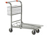 Zinc Plated Nesting Cash & Carry Platform Trolley with Rear Basket (6136654495915)