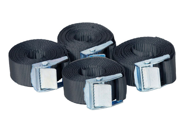Set of 4 Leak diverter hanging straps with black straps and metal buckles