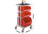 Parts Trolley with 3 Tote Containers with Dimensions