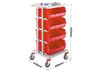 Parts Trolley with 4 Tote Containers - With Dimensions