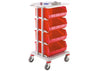 Parts Trolley with 4 Tote Containers