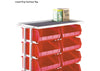 Parts Trolley with 6 Tote Containers - Lined Tray Surface