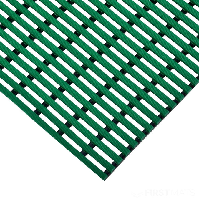 Green PVC duckboard matting corner swatch