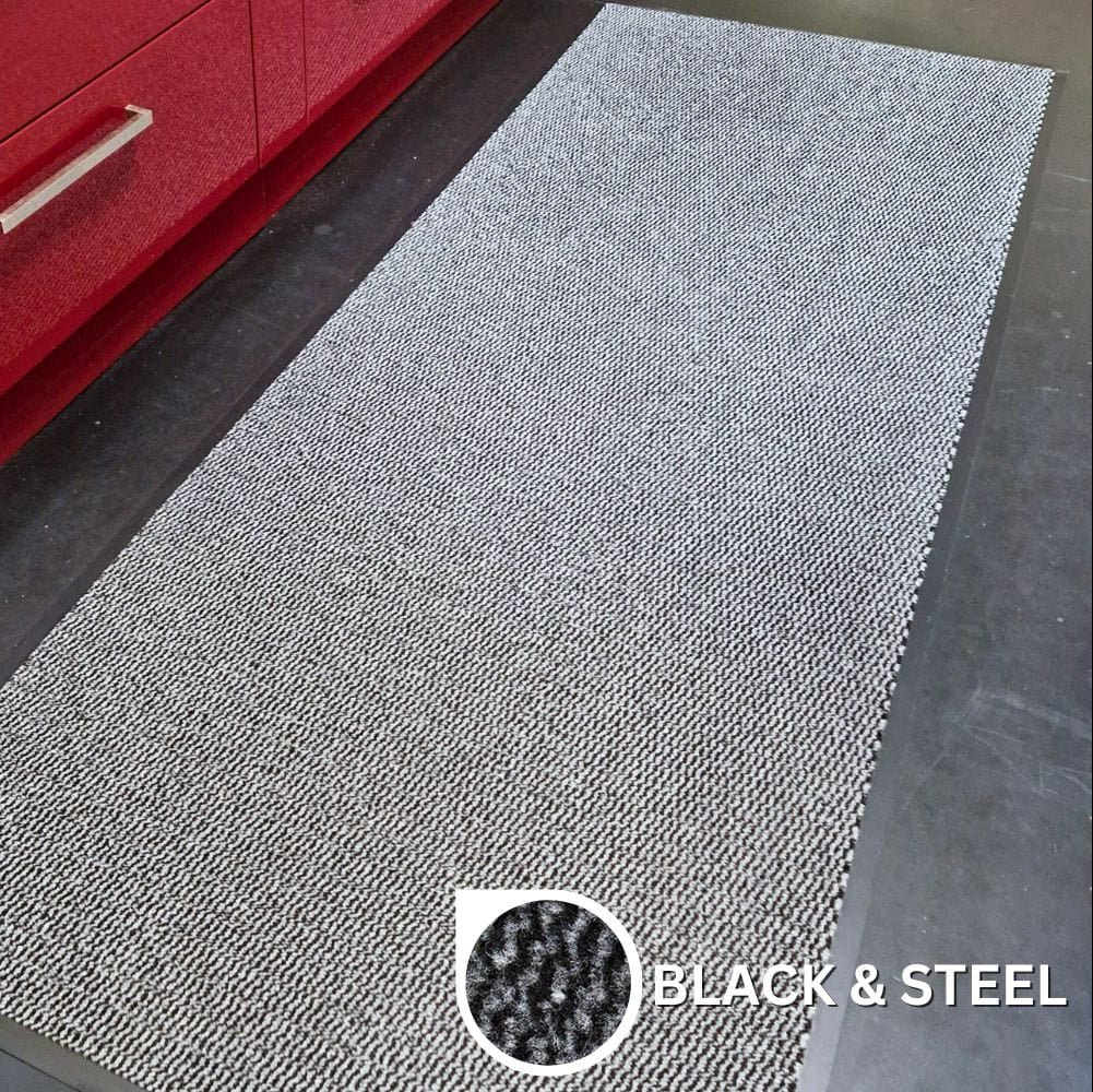 Plush Choice Entrance Mat - 7mm Thick - Black & Steel - Customer Image