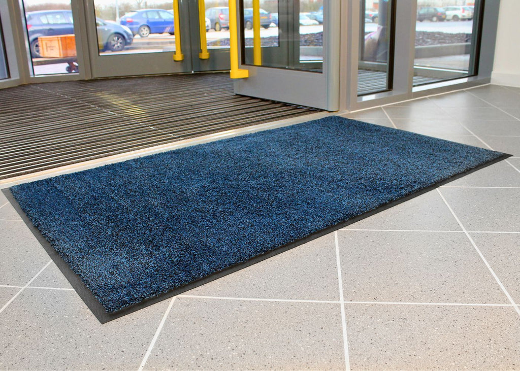Pro-Wash 9mm Machine Washable Door Mat - Blue In Situ