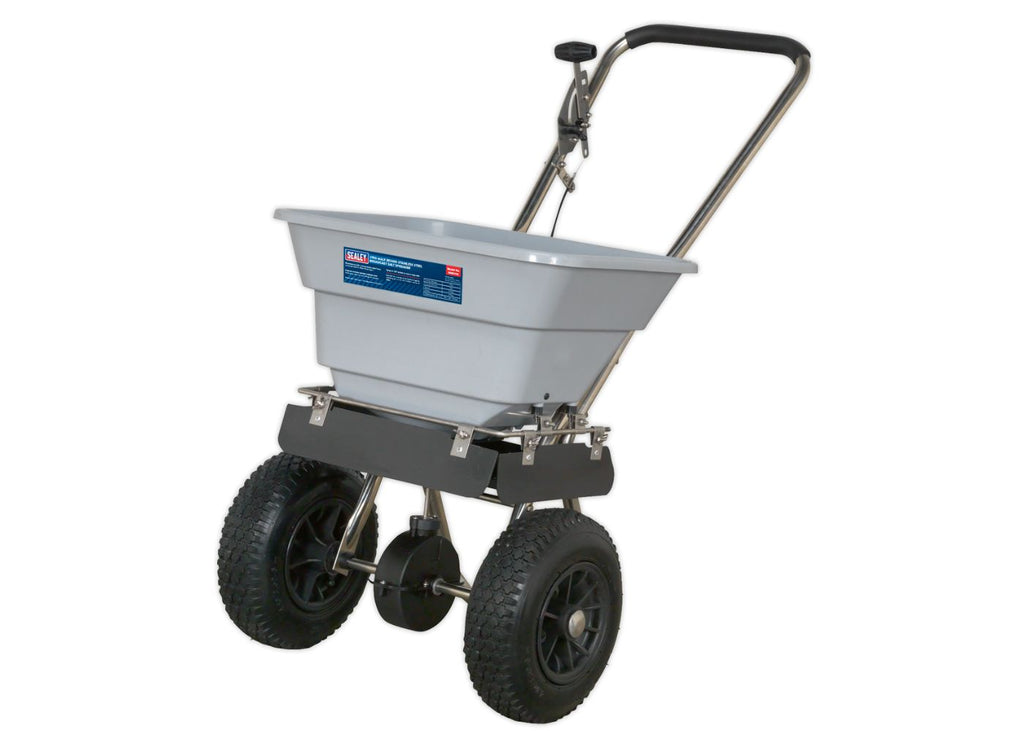 Heavy-Duty 37kg Stainless Steel Walk Behind Broadcast Grit Spreader