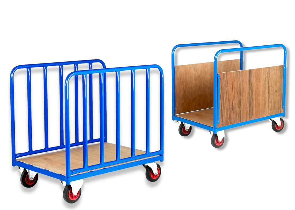 Board and Long Goods Platform Trolleys - Metal and Timber Sides