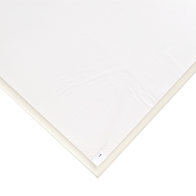White tacky floor mat - Corner swatch