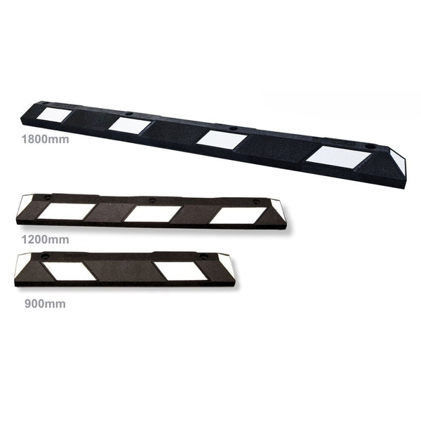 Black and White Rubber Parking Stops (90cm, 120cm, 180cm)