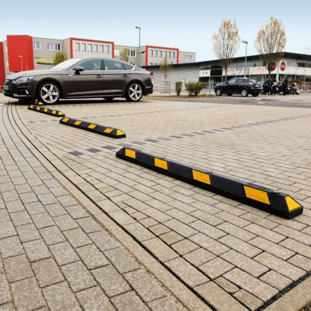 Black and Yellow Rubber Parking Stops (90cm, 120cm, 180cm)