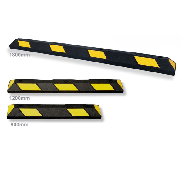 Black and Yellow Rubber Parking Stops (90cm, 120cm, 180cm)