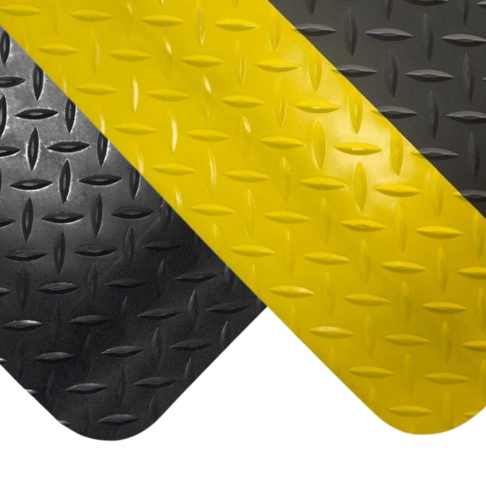 Anti-Fatigue Mat: 5' Long, 3' Wide, 1/2 Thick, Natural Rubber, Heavy-Duty