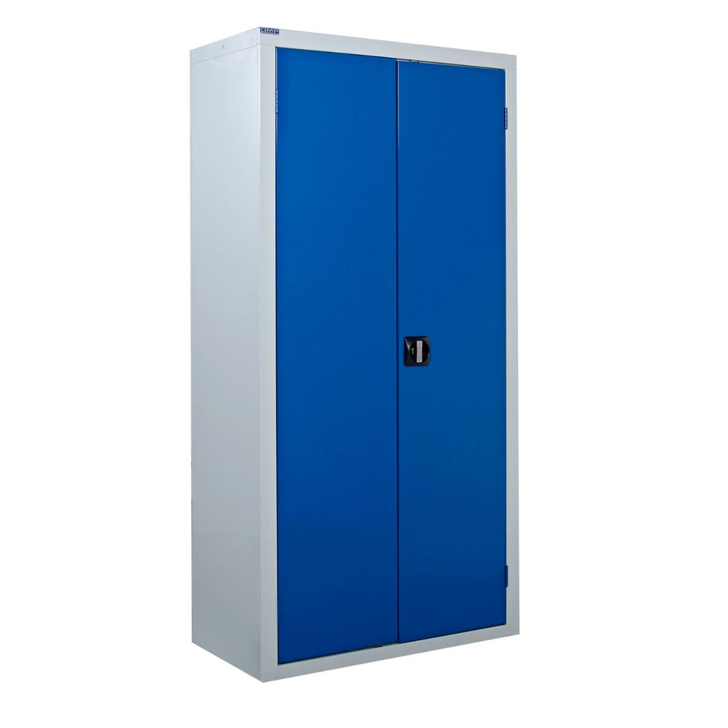 large blue metal cabinet