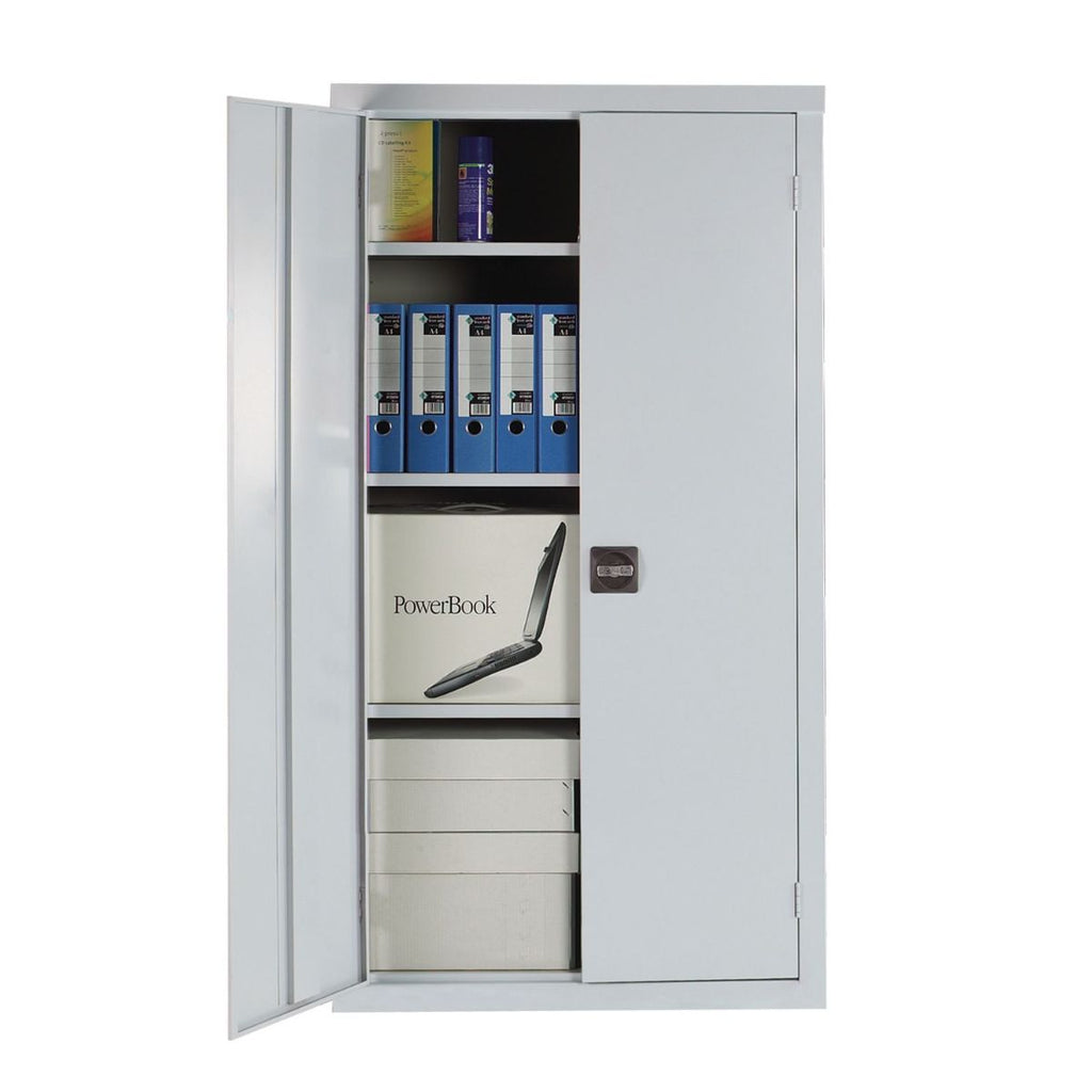 metal cabinet with open door