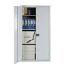 metal cabinet with open door