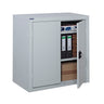 small grey metal cabinet