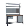 Heavy-Duty Workbench with Cupboard, Upper Shelf & LED Lighting
