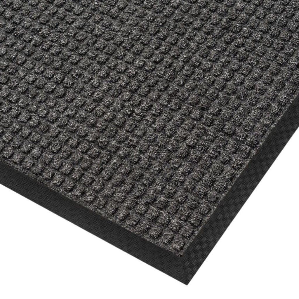Textured black mat on a white background
