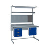 Cantilever Workbench with Drawers, Upper Shelf, and LED Lighting