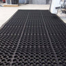 Extra-large, durable anti-fatigue mat roll designed for industrial use, with swarf-catching capabilities
