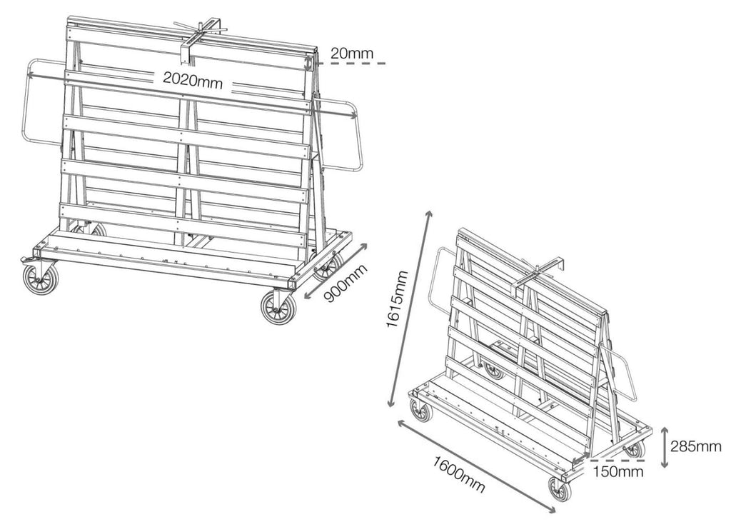 LoadAll Heavy-Duty Plasterboard Trolley