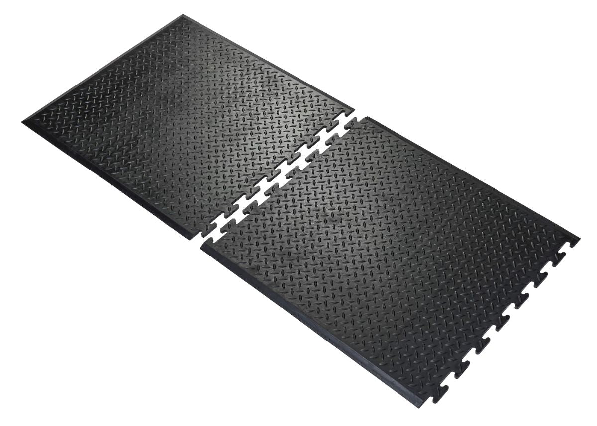 Oil-resistant black industrial interlocking anti-fatigue mat