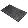 Black perforated mat on a white background