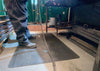 Black diamond-plate textured anti-fatigue welding mat for industrial use