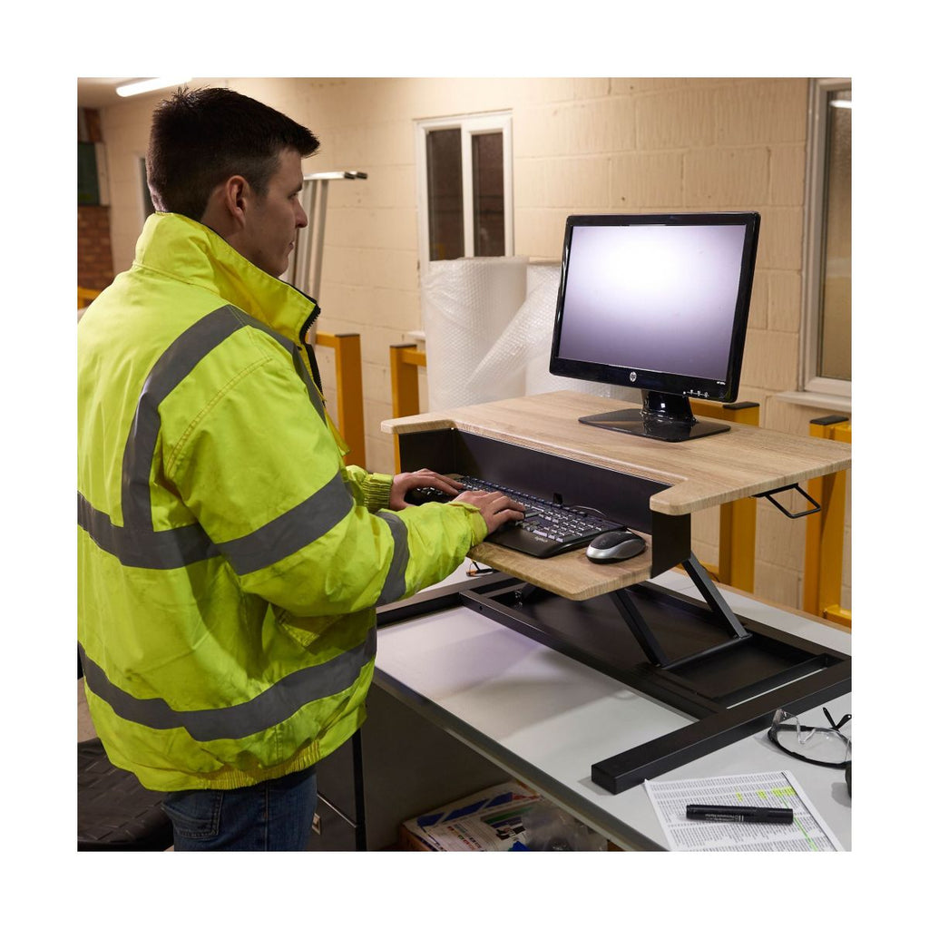 Sit Stand Desk Converter in use (6145701806251)