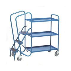 3-Tier Warehouse Picking Trolley with Steps