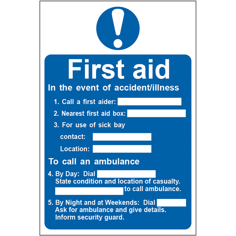 Self-Adhesive First Aid Procedure Sign (6070008283307)