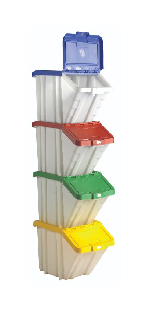 Multi-function Chute Front Storage Containers 4 Pack mixed colour (4798400921635)